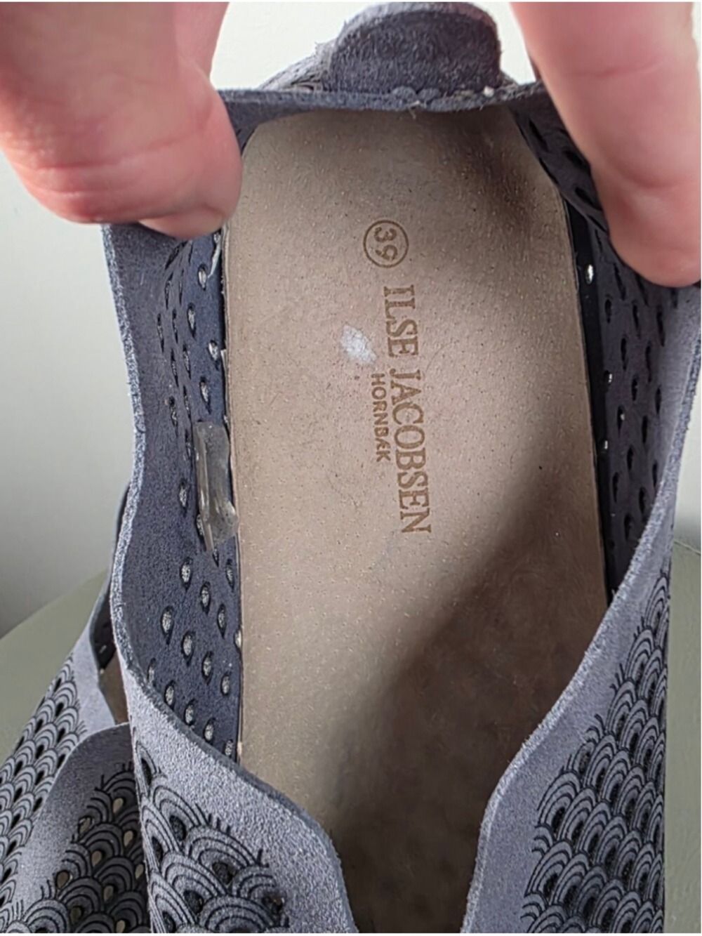 Ilse Jacobsen Hornbaek Tulip Slip On Shoes Grey Perforated Comfort Flats 9|39 - Picture 12 of 14
